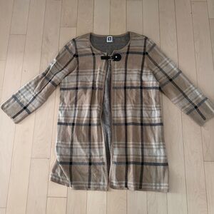 Anne Klein Brown Plaid Shawl with Buckle